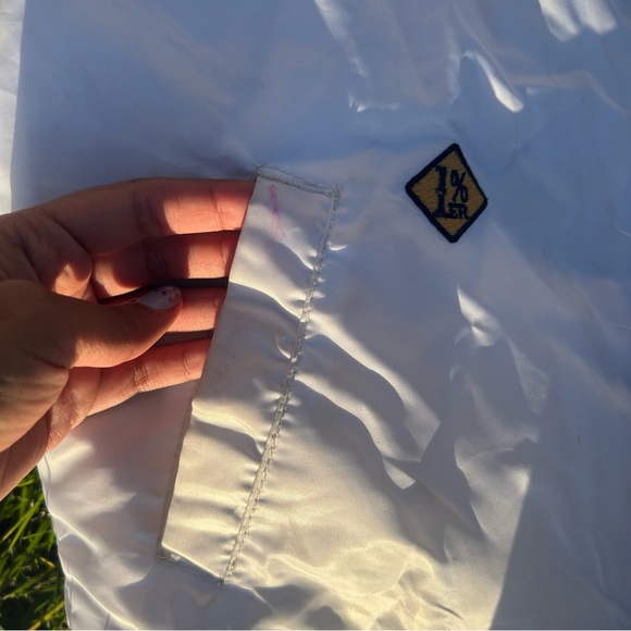 white with black trim bomber jacket - Picture 3 of 6